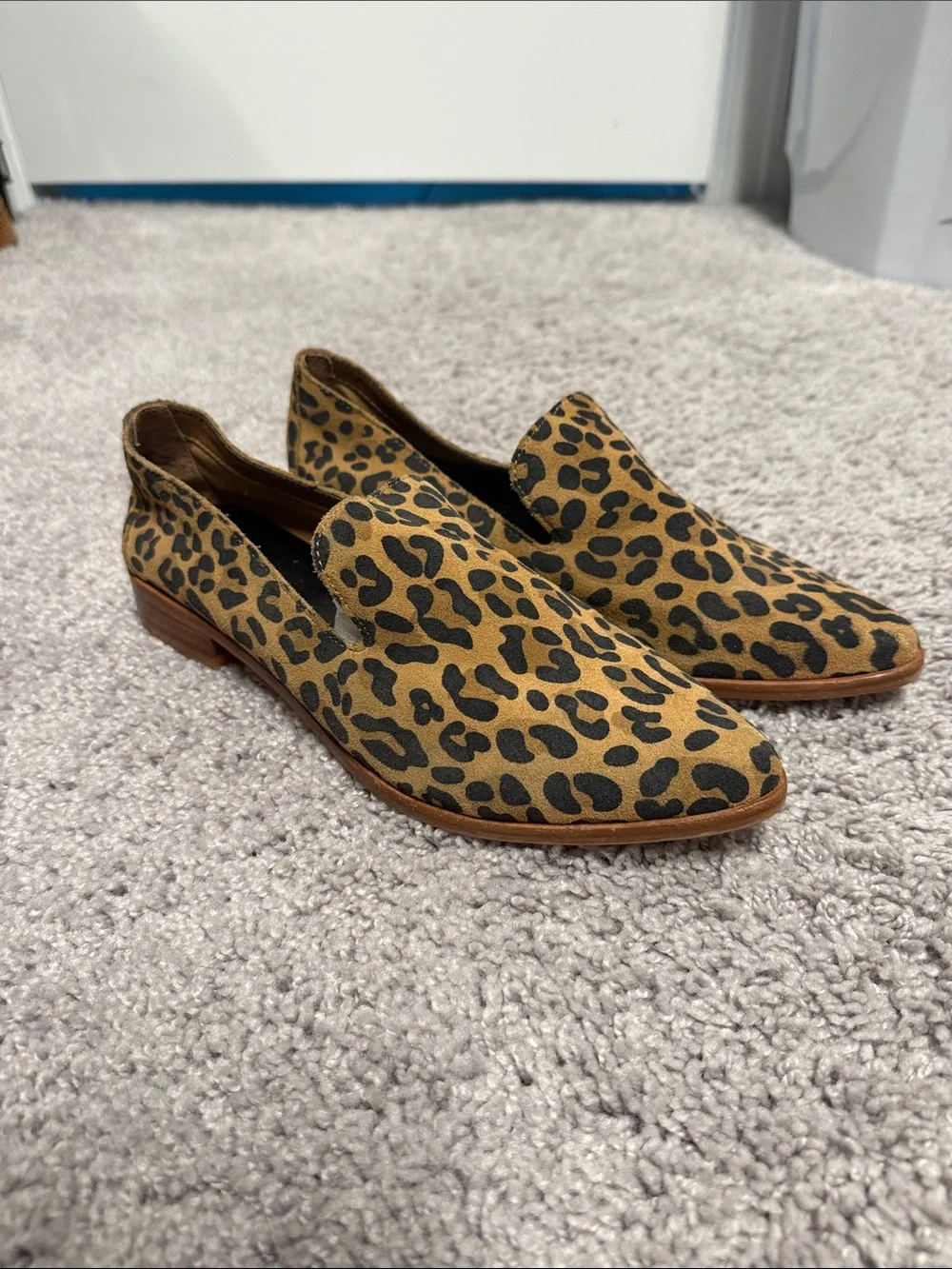 Treasure & Bond Leopard-Print Slip-On Loafers in Tan and Black